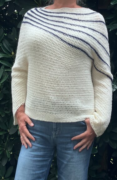 Pulli - Schräge Streifen - nahtlos - Häkelanleitung