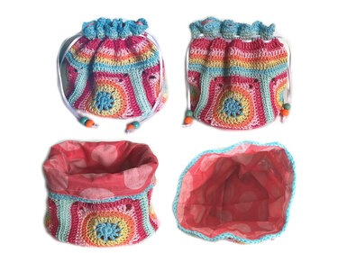 Crochet Pattern Little Pouch, Treasure Bag, Granny Square Bag, Tutorial PDF
