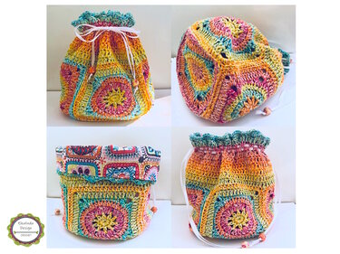 Häkelanleitung Schatzbeutel Häkelbeutel, kleine Granny-Square-Tasche