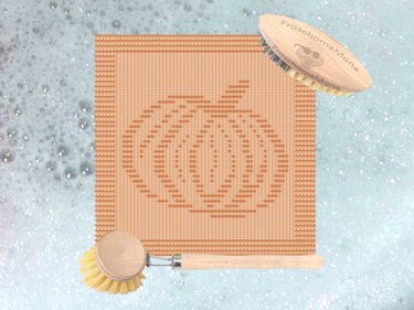 Strickmotiv „dicker Kürbis“ Deckchen Spültuch Serviette Halloween stricken