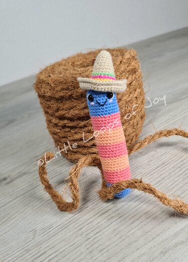 Häkelanleitung Wurm mit Sombrero "Jimmy"