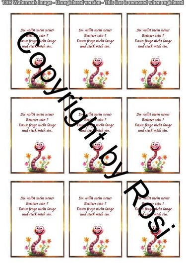 Karten zum Beilegen für Sorgen- und Glückwürmchen - einfach ausdrucken - Basteln