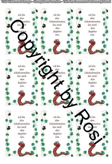 Karten zum Beilegen für Sorgen- und Glückwürmchen - einfach ausdrucken - Basteln