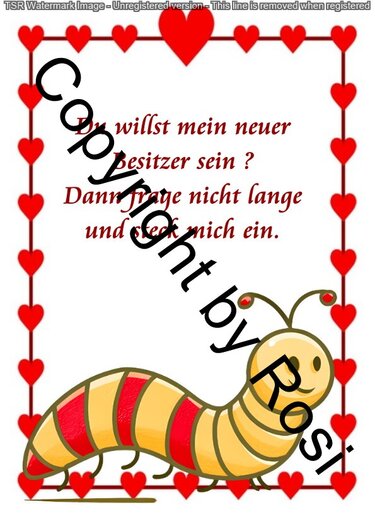 Karten zum Beilegen für Sorgen- und Glückwürmchen - einfach ausdrucken - Basteln