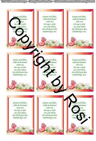 Sorgenwürmchen - Glückswürmchen - Sprüche - Kärtchen - Karte - Basteln