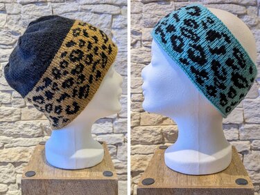 Hat / Headband "Leo Love", all sizes - Double knitting pattern