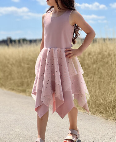 Beamer + A0 + A4 lovely fast dress 74-164 Festkleid Drehkleid Tüllkleid - Nähen