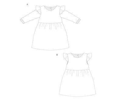 sewing pattern girls dress ELLA 2-in-1 photo tutorial 0m/1m–3y/4y