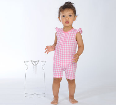 Schnittmuster Baby-Jumpsuit MIA – 2-in-1 PDF-Anleitung Gr. 50/56–98/104 - Nähen
