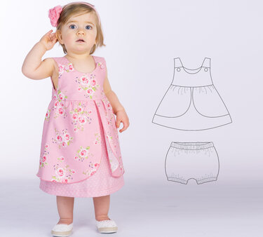 sewing pattern twin set ROSA & STELLA photo tutorial 0m–4y