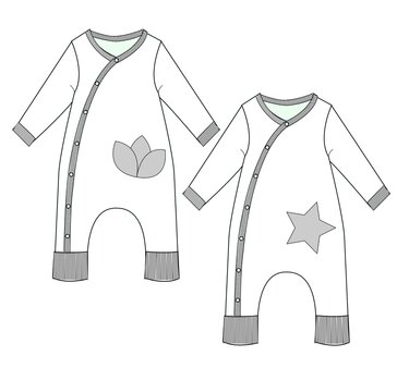 sewing pattern baby sleeper LISA photo tutorial 0m/1m 3m/6m 9m/12m 18m/2y 3