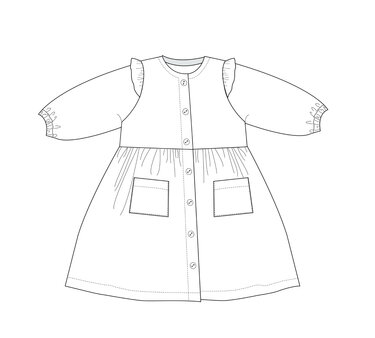 sewing pattern girls dress MIMI 2-in-1 photo tutorial 6m/9m–6y/7y