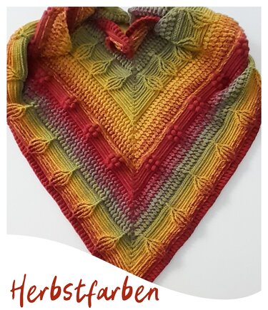 tiefes Dreieckstuch - Herbstfarben - Häkeln