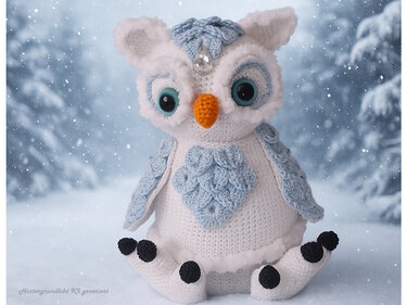 Winterlampe Schneeeule Luna, Häkelanleitung - Häkeln