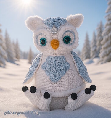 Winterlampe Schneeeule Luna, Häkelanleitung - Bild 8