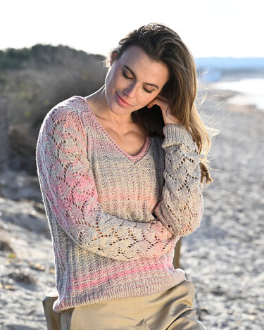 Strickanleitung Rippenpullover mit Ajour-Ärmeln 9601349_06