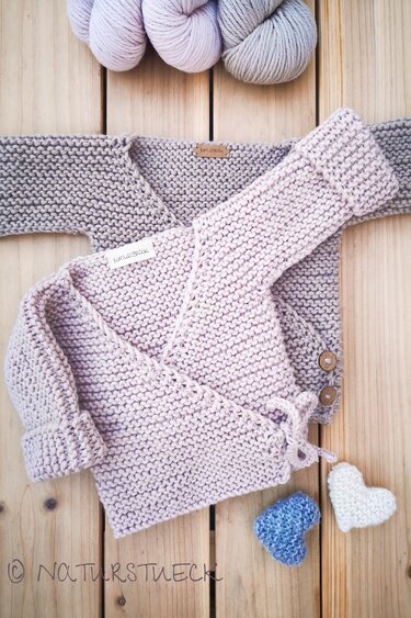 Baby Wickeljacke stricken | Anleitung Babyjacke stricken 0 - 18 Monate