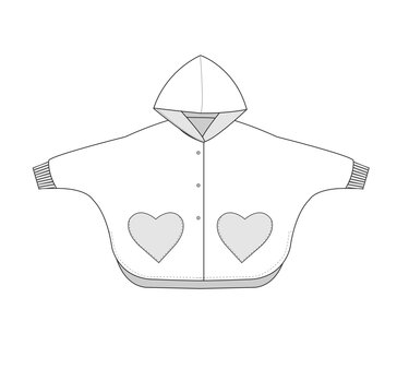 Sewing pattern reversible poncho MARA – tutorial/file – 9M/12M to 9Y/10Y