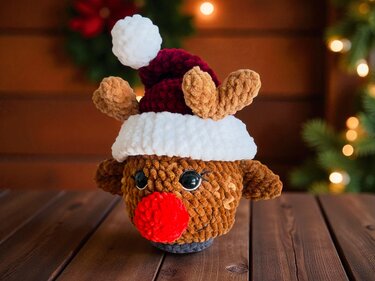 Rentier "surprise" befüllbar, Häkelanleitung, Wichtel, Weihnachtselch