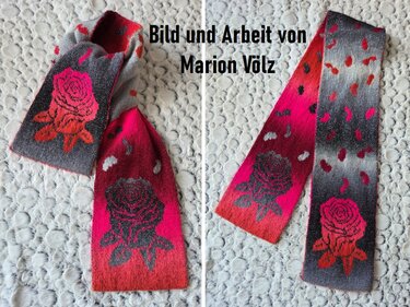 Double knitting pattern Scarf "Rose petals"