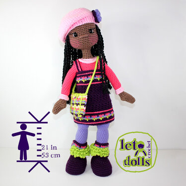 Brenda, Large Crochet Doll Pattern, Amigurumi, 21"/ 53 cm Tall
