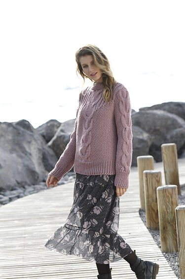 Strickanleitung Pullover mit Zopf (9601287_03) - Stricken