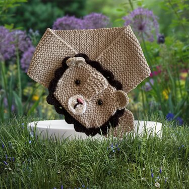 Strickanleitung Schal Löwe für Babys und Kinder bis zu 2 Jahren