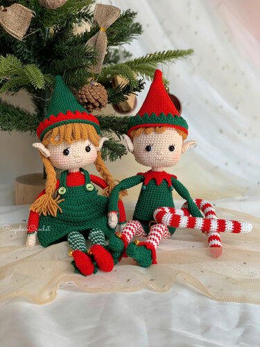 Elfie and Elfa the ELF doll - Christmas doll crochet pattern
