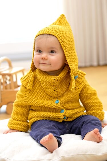 Babyjacke, Babymütze und Halstuch - Stricken