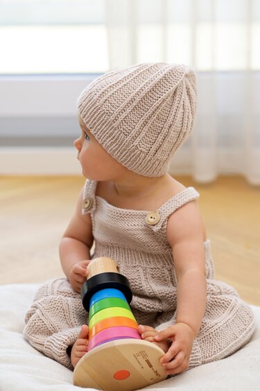 Strickanleitung Babyset "Latzhose und Mütze" - Stricken