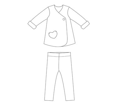 sewing pattern kids set LENA + ENNA tutorial 12m/18m–10y/11y