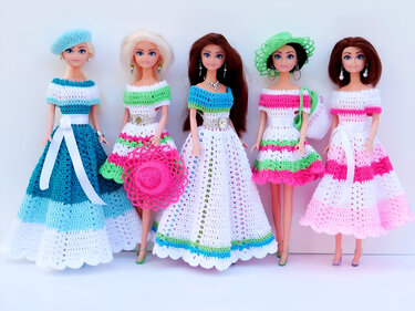 Crochet patterns: Doll clothes collection 'Swing'