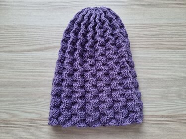 "Plissee" Damen Mütze mit einfachem Umschlag stricken PDF-Anleitung
