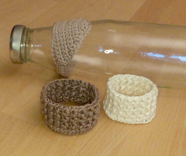 Häkelanleitung Tropfenfänger für Flaschen: "Loop-Schal" und "Halstuch" - Bild 7