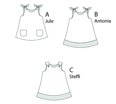 sewing pattern girls dress STEFFI tutorial 9m/12m 18m/2y 3y/4y 5y/6y 7y/8y