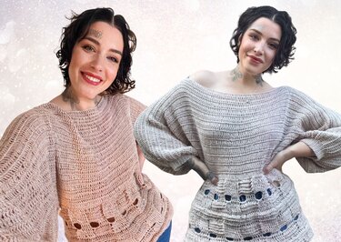 Häkelanleitung 1-BOBBEL-PULLI "VINTAGE XMAS"