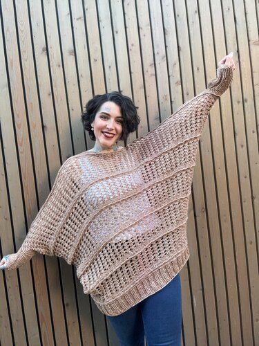 Häkelanleitung Fledermauspulli "GLAMOUR COFFEEGIRL" - Bild 11