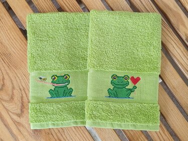 Kreuzstichvorlage Kleine Frösche als PDF+PNG für alle, die Frösche mögen - Sticken