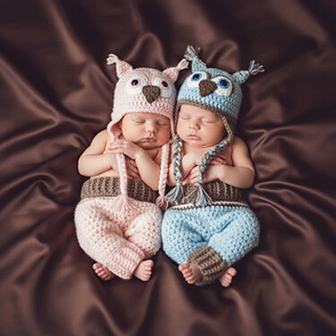 Pattern Baby Owl Hat and Pants