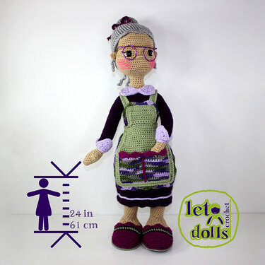 Marilyn, XLarge Crochet Doll Pattern, Amigurumi, 24" /61 cm Tall