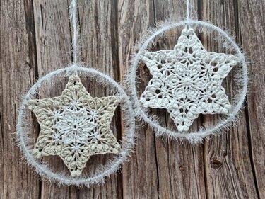 Häkelanleitung 3D-Stern , Fensterschmuck, Dekoration, Mandala