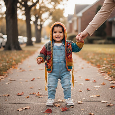 Toddler Girls Country Sweater - Crochet Pattern
