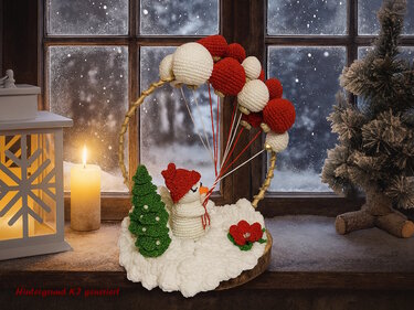 Häkelanleitung Adventsdeko Schneemann