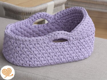 + FENIA + Moseskorb mit Dach in allen Größen mit Holzboden häkeln