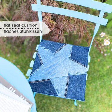 Sternen-Kissen nähen mit Hotelverschluss, Jeans Upcycling Schnittmuster