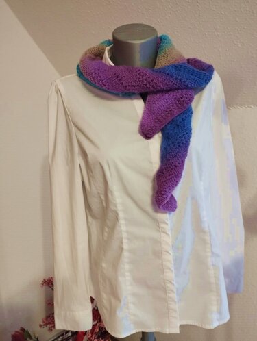 Schal, lang; diagonal gestrickt - Stricken