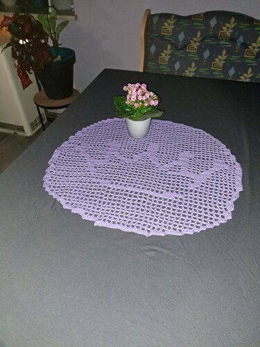 Tischläufer Deckchen rund Krone häkeln
