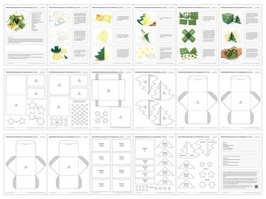 Weihnachtliche Explosionsbox mit Tannenbäumchen – Vorlagen und Anleitung - Basteln
