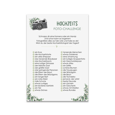 HOCHZEIT Foto Challenge DOWNLOAD PDF Kinderbeschäftigung Hochzeitsspiel - Basteln