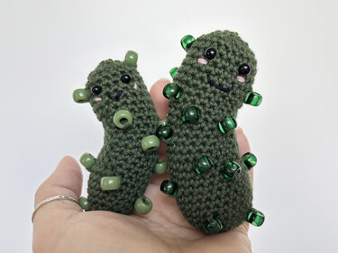 Positive Pickle, Emotional Support, Christmas Pickle Amigurumi Vegetables - Crochet